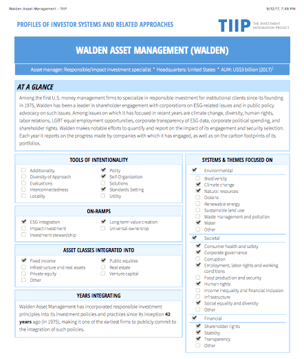 Walden Asset Management report cover